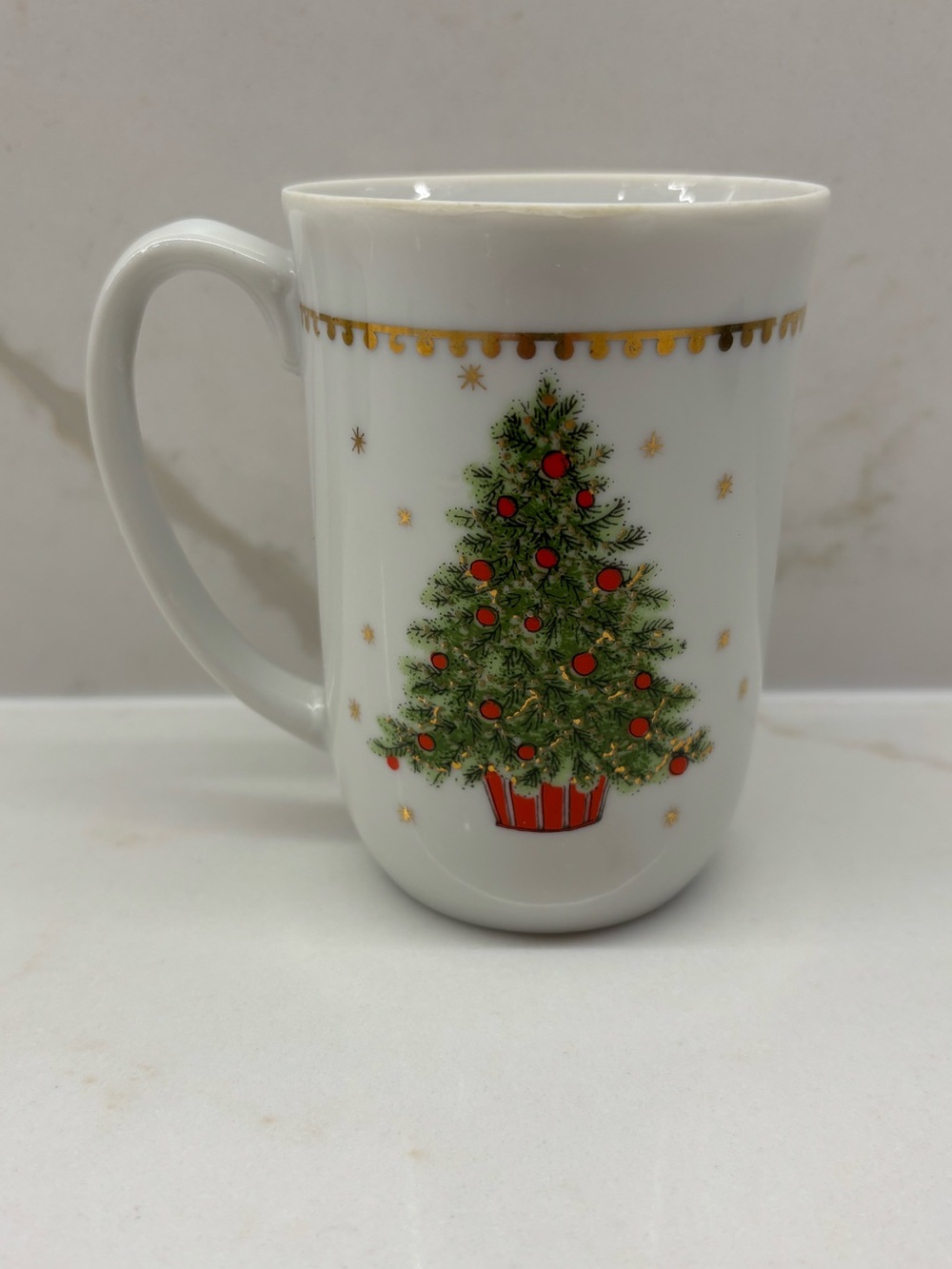 Vintage George Good Christmas Tree Coffee Tea Mug Cup Holiday Decor Japan